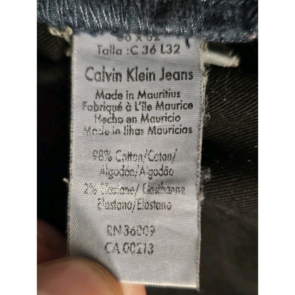 Calvin Klein Jeans Mens Straight Leg Mid Rise 36X32 Teal 5 Pocket - Picture 6 of 11